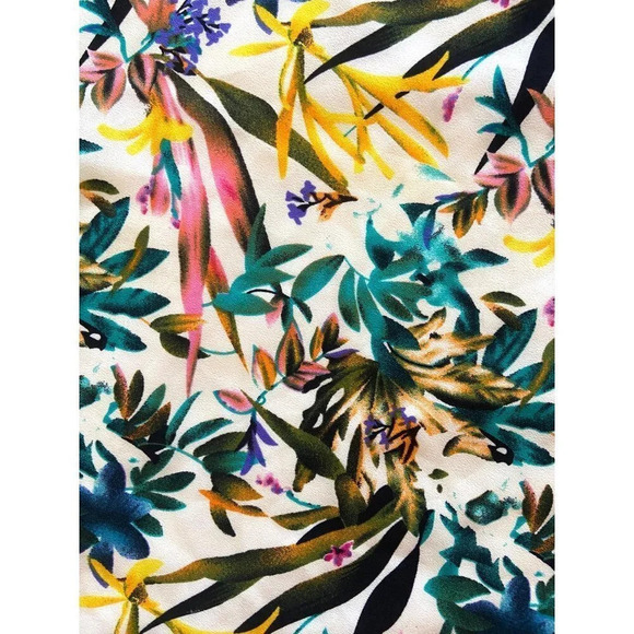 Bishop & Young Small Tropical Leaves Floral Maxi Dress Resortwear Hi-Lo Anthro - Picture 9 of 13